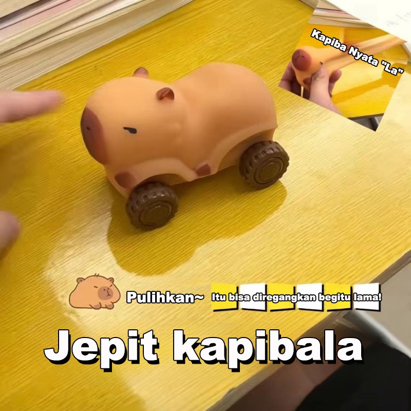 Capibara Mainan Skuter Lala Mainan Mobil Tarik/Pengurang Tekanan dengan Roda Yang Dapat Meregang Mai