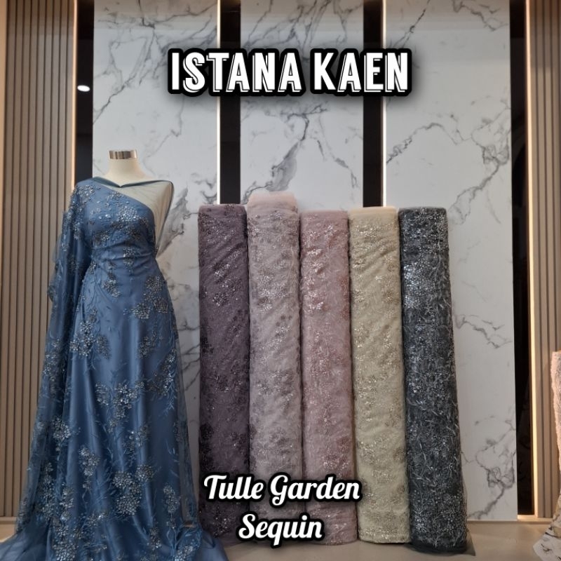Tulle Garden Sequin | Kain Tulle | Kain Brokat Meteran | Kain Kebaya | Bahan Kain Meteran | Tile Seq