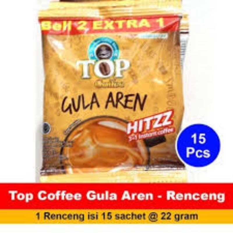 

Top Coffe Gula Aren Hitzz 1 Renceng isi 15 sachet @22gr