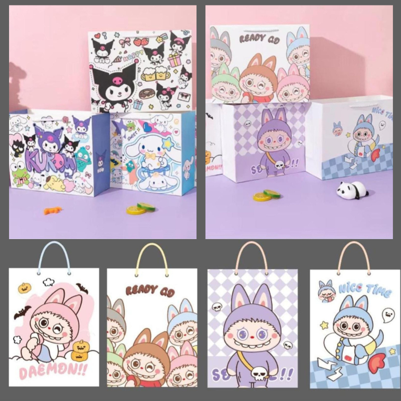 

Paper Bag Tali Premium Bahan Tebal Laobubu SNR / Goodie Bag / Hand Bag Vertikal Horizontal labubu sanrio