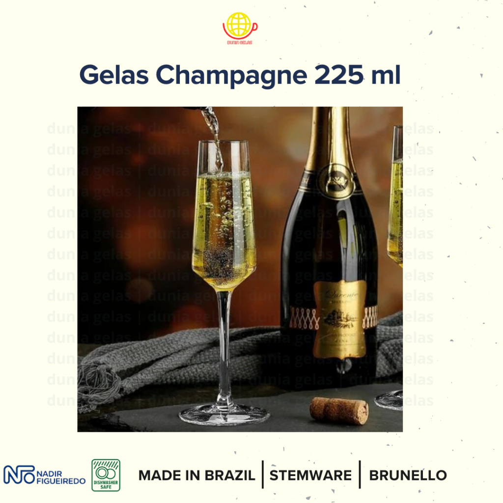 Gelas Champagne Nadir 225ml/Gelas Goblet/Gelas Wine Kaki/Gelas Kaki/Gelas Resto/Gelas Nadir Brunello