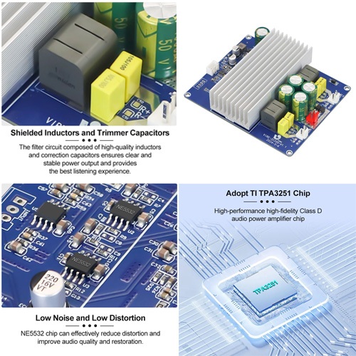 Power amplifier Class D 2 x 200 Watt DC 24-38 V