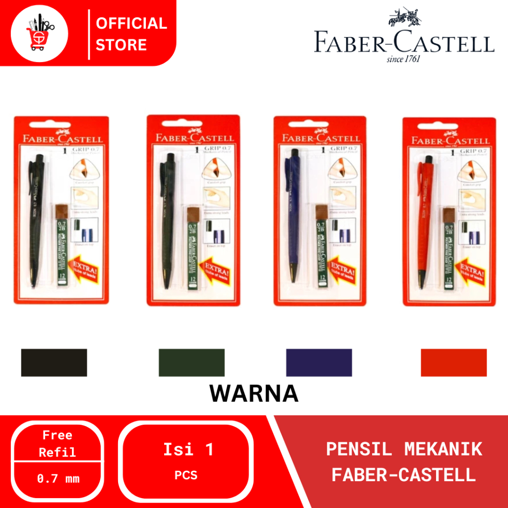 

Mechanical Pencil | Pensil | Pensil Mekanik Faber-Castell Grip 0.7mm 135101 (1 PCS)