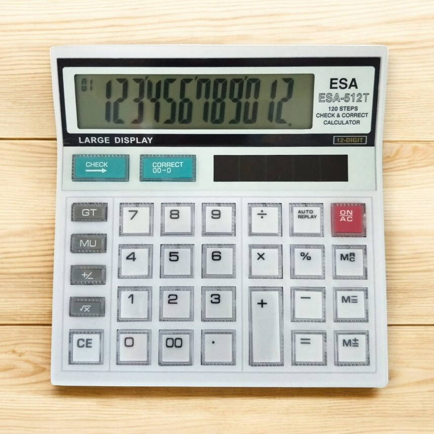 

ESA Kalkulator Check Correct 12 Digits Warna Putih Esa 513T