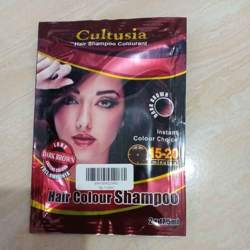 Cultusia Hair Colour Shampoo Dark Brown 2×17.5 ml