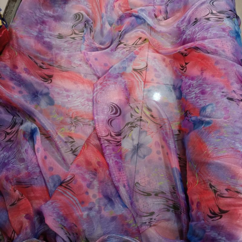 kain sifon motif - kain sifon salju - kain sifon shimier motif -  kain butik - kain meteran