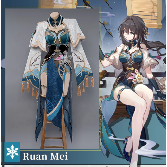 UWOWO Honkai Star Rail Ruan Mei Cosplay RuanMei HSR Cosplay Costume Full Set Role Play Outfits