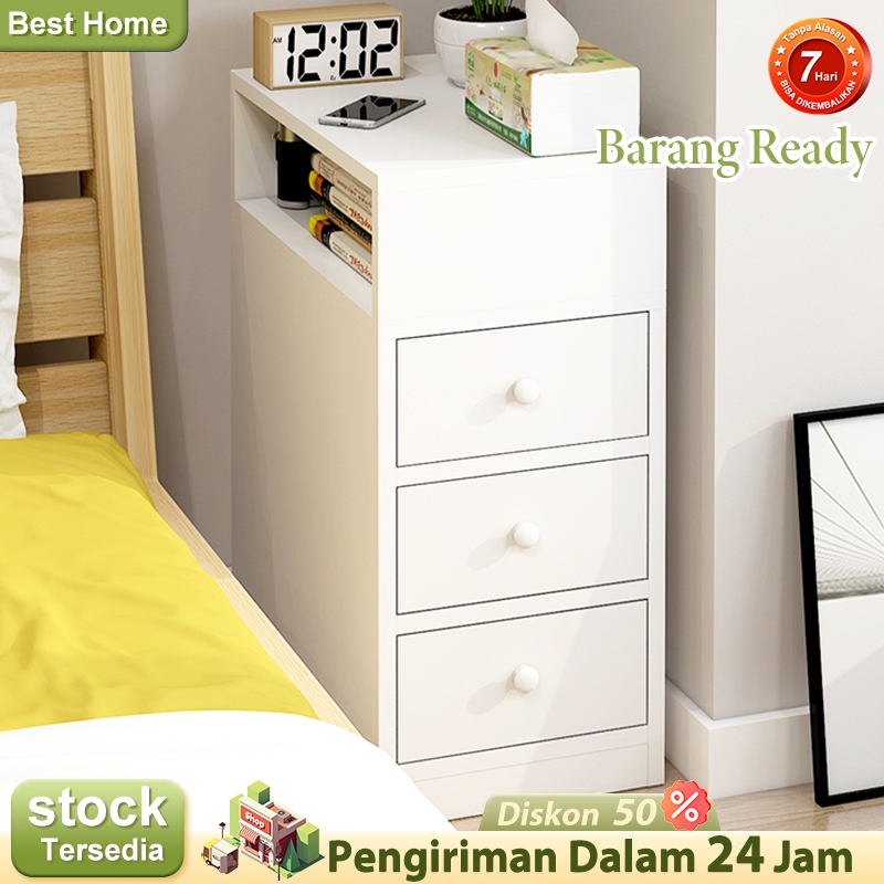 Meja Nakas 3 Laci Nakas Meja Kamar Tidur Lemari Laci Meja Nakas Minimalis Meja Samping Tempat Tidur 