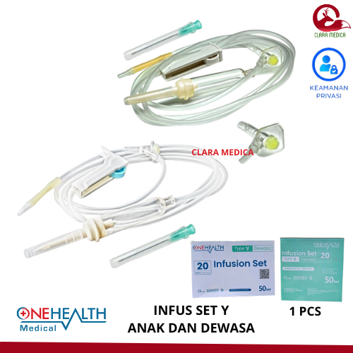 Onehealth Infus Set Y Infusion Lengkap Type Y Jarum Infus Anak Dewasa