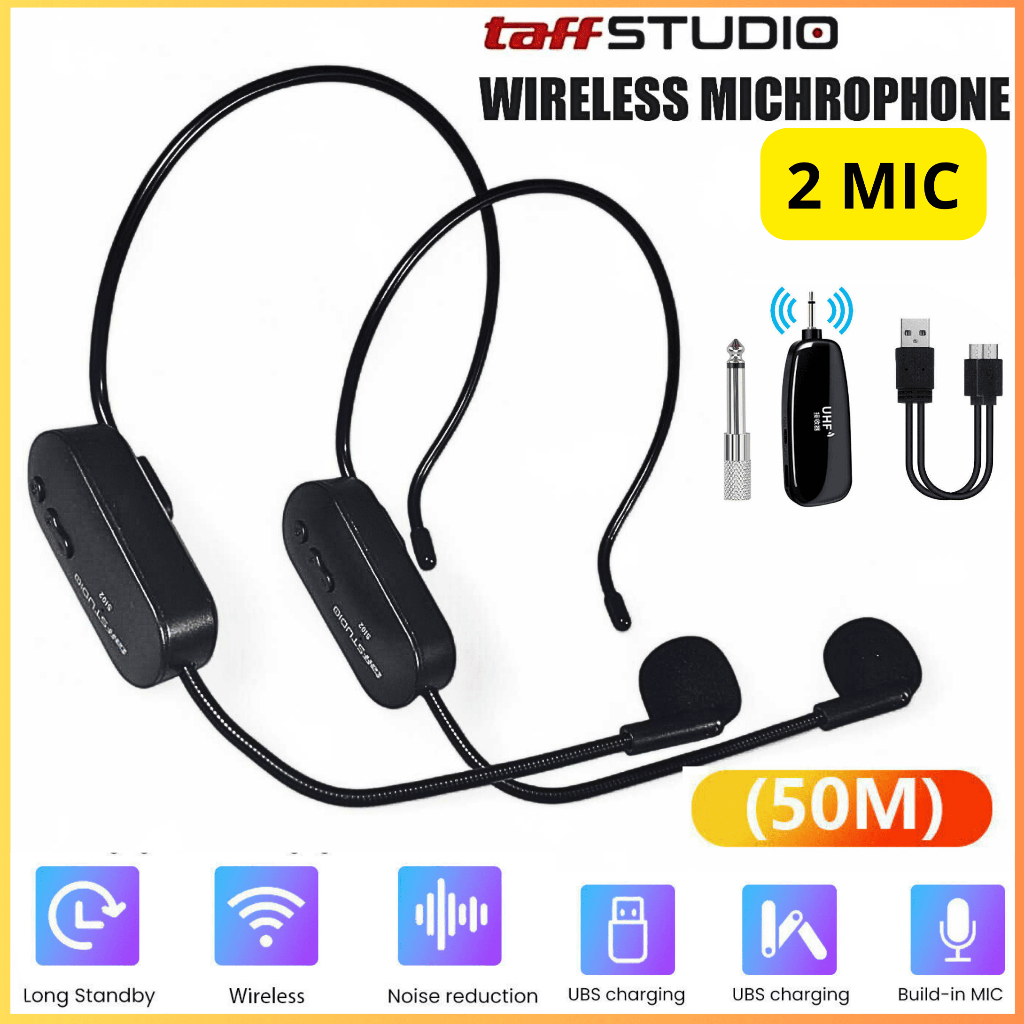 KIRIM CEPAT TaffSTUDIO Mic Microphone Wireless bando imam masjid terbaik jarak jauh Receiver SI02