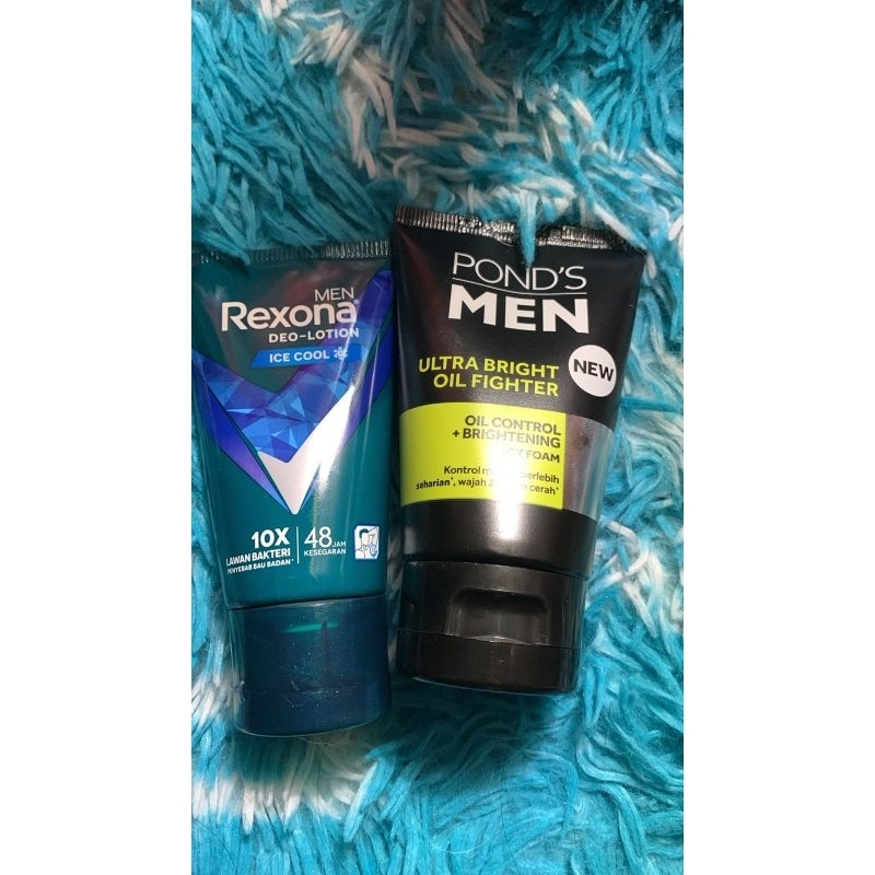 New Ponds Mens Facial Wash 50gr & Rexona Deodorant Lotion Ice Cool 45gr