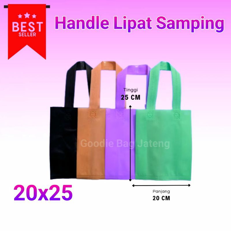 

(isi 12 PCS) Goodie Bag Handle Lipat Samping 20x25 Harga per lusin