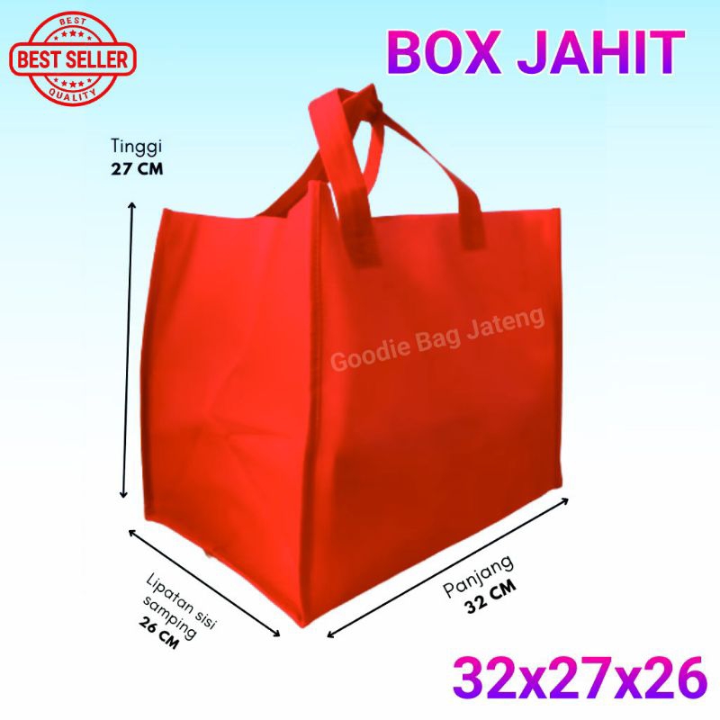 

(isi 12 PCS)Tas HBPA BOX JAHIT JUMBO( 32x26x27 ) HARGA PERLUSIN bahan 65gm / Goodie Bag Tas kotak