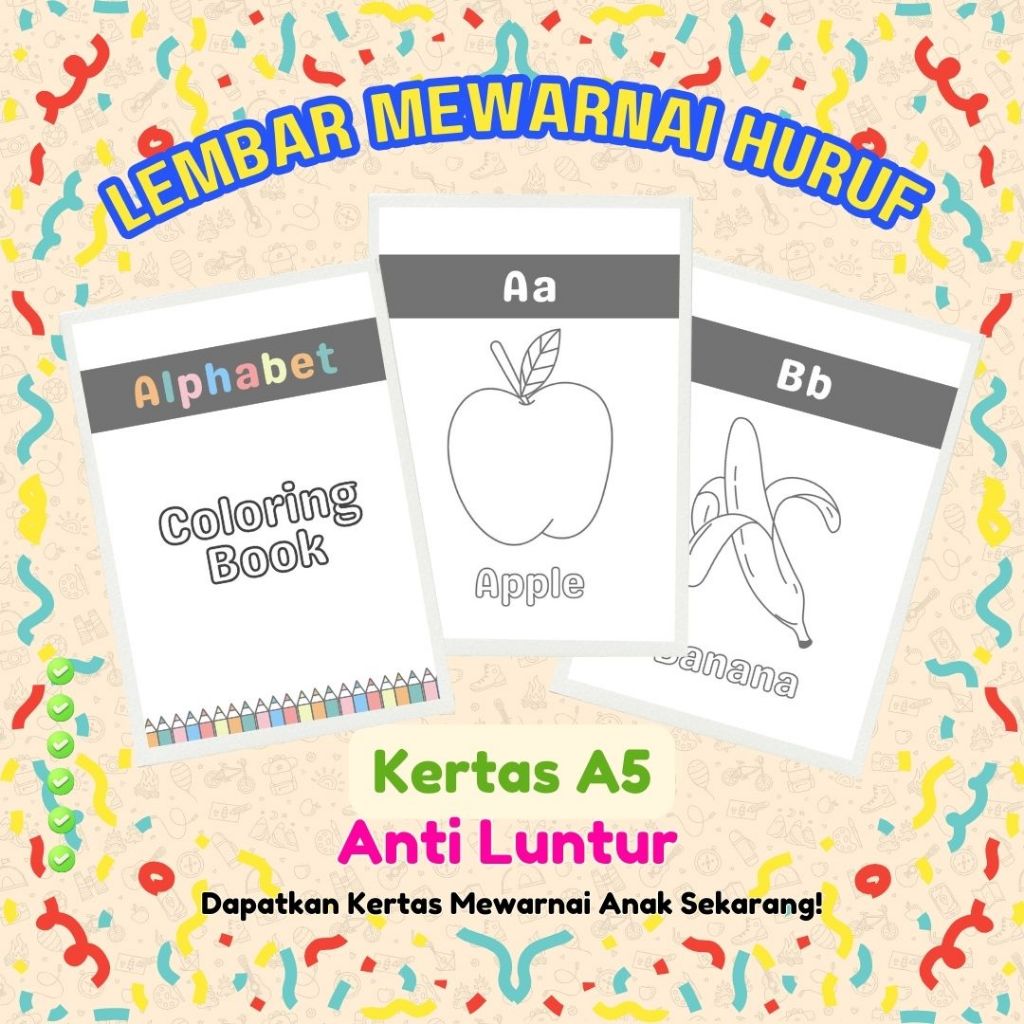 

Kertas Mewarnai Alphabet A-Z untuk Anak - Belajar Sambil Bermain
