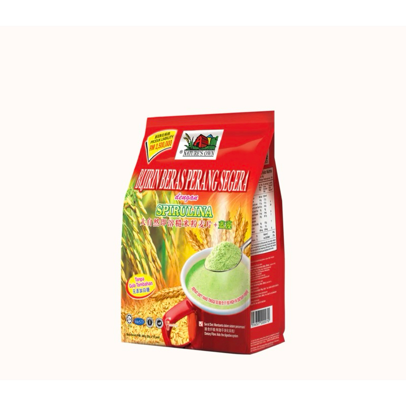 

Natures Own Instant Brown Rice Cereal with Spirulina No Sugar 10x35gr