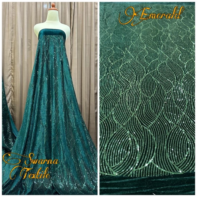 Kain Beludru Sequin Payet / Beludru Sequin Premium / Kain Beludru Payet Mewah
