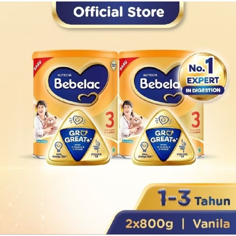 

Bebelac 3 Vanila Susu Pertumbuhan Bubuk Usia 1-3 Tahun 800 gr x 2