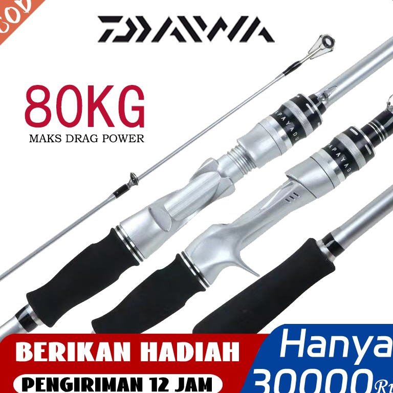 Terbagus DAIWA Joran Karbon Berongga  Ukuran 16527 cm Portabel 2 Bagian Untuk Casting dan Ikan Mas