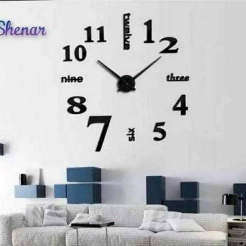 jam dinding 3 dimensi jumbo shenar