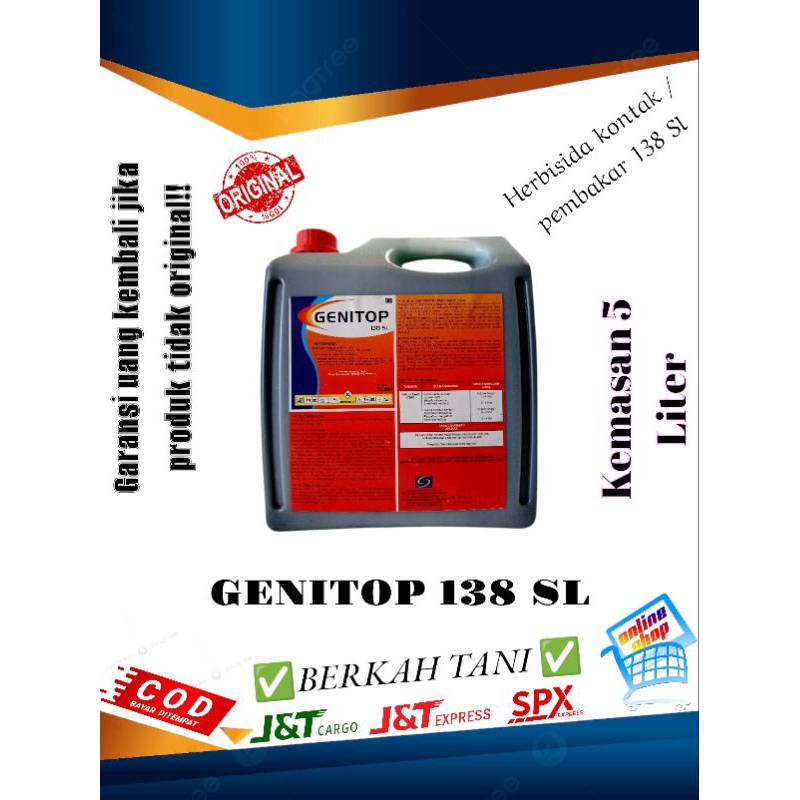 Herbisida kontak / pembakar / racun rumput 138 Sl 5 liter