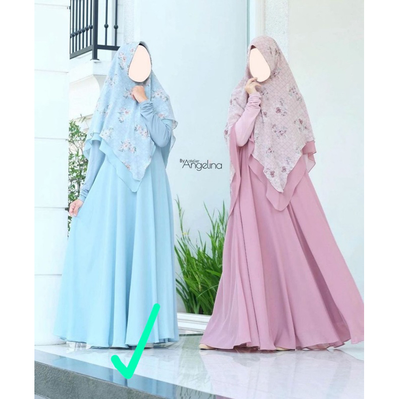 Preloved Bekas Gamis dan Khimar Atelier Angelina AA original ukuran L