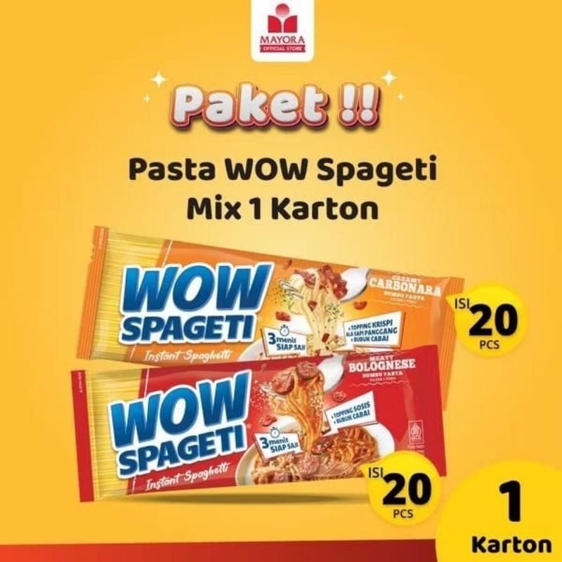 

Pasta WOW Spageti Mix 1 Karton Carbonara & Bolognese