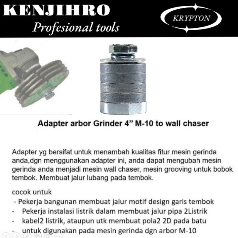 kenjihro adaptor extension Shaft gerinda 4" M-10