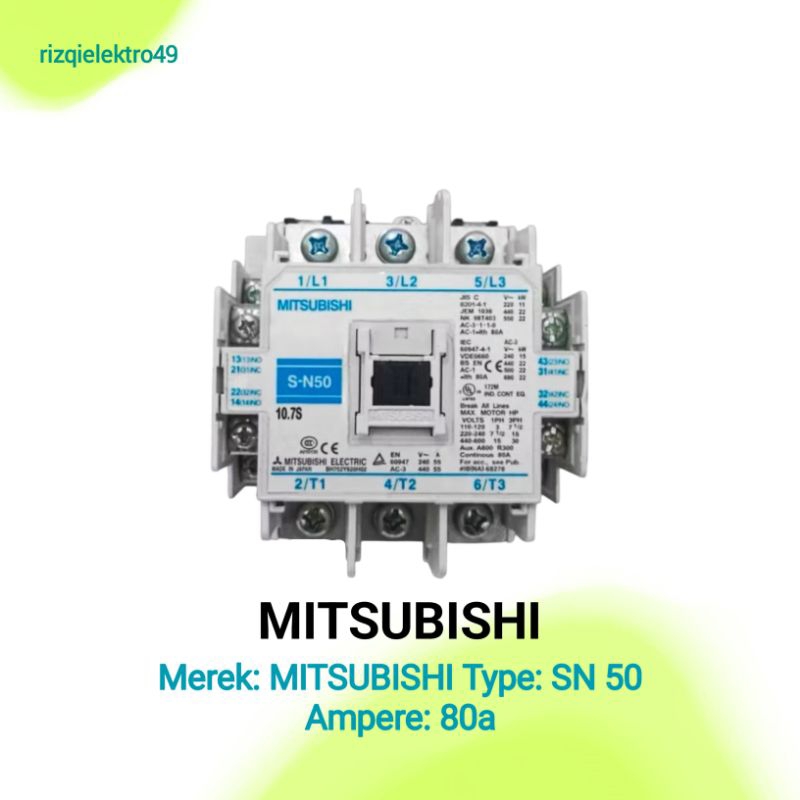 KONTAKTOR / CONTAKTOR MITSUBISHI SN50 SN-50 SN 50 80A 220V