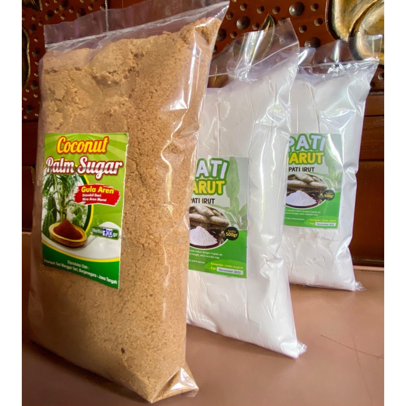 

paket pati garut 1 kg & gula aren semut 700 gr isi 3 bungkus netto 1.700 gram