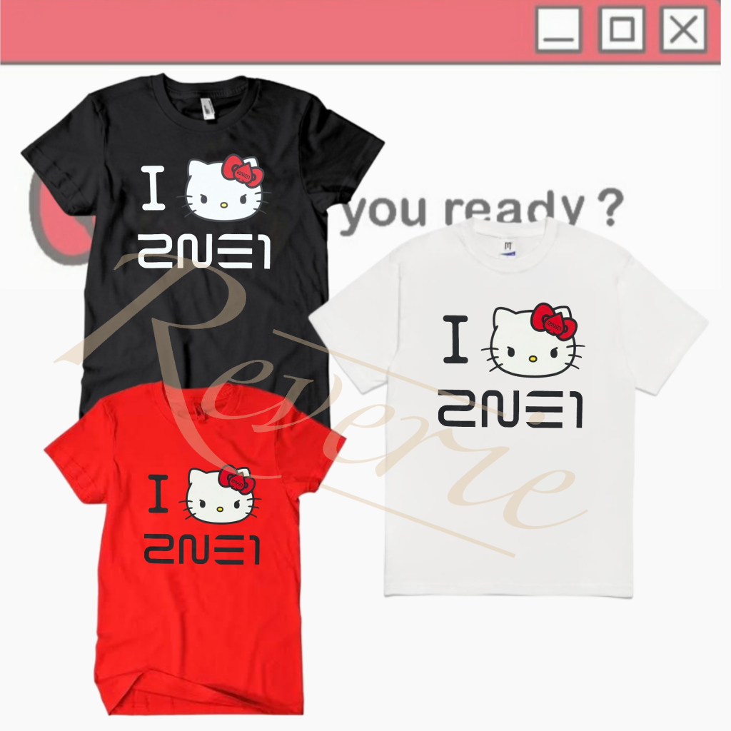 KAOS 2NE1 X HELLOKITTY TSHIRT BAJU KPOP MERCH BLACKJACK WELCOME BACK CONCERT ASIA TOUR 2024
