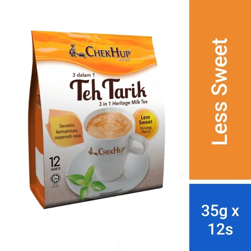 

CHEK HUP 3in1 Teh Tarik Less Sweet Malaysia (30g x 12 sachet)