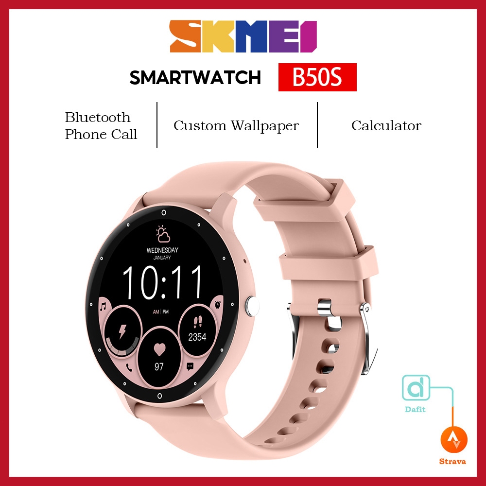 Skmei B50S Jam Tangan Wanita Smartwatch Silikon Strap Jam Tangan Tipis Digitec Olahraga Casual Smart