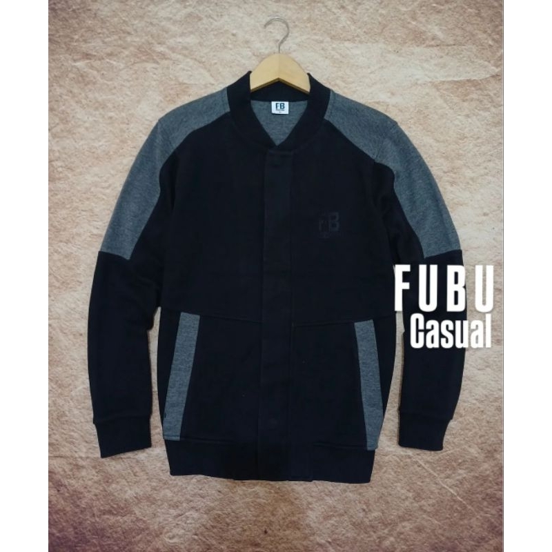 jaket casual FUBU bahan katun tebal model bomber keren bekas/second/preloved