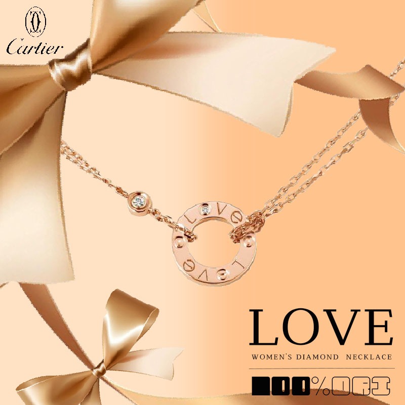 【100%ORI/18K emas asli】Cartier LOVE Series Kalung wanita bulat/Women's Diamond  Necklace