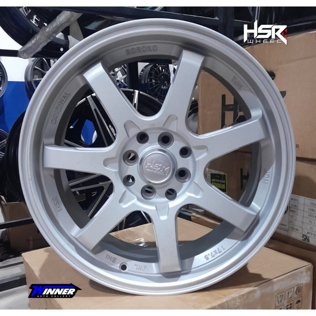 Velg Racing Mobil Toyota Avanza,Xenia,Jazz,Yaris  Ring 17 | Velg Hsr Boroko TJH R17 Sandy Silver