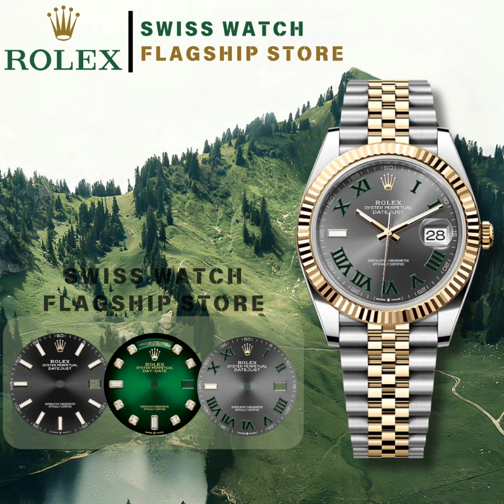 [Garansi 5 tahun]Original 100%✅ Jam tangan Rolex Datejust M126233-0035 Automatic 18CT Yellow Gold Te