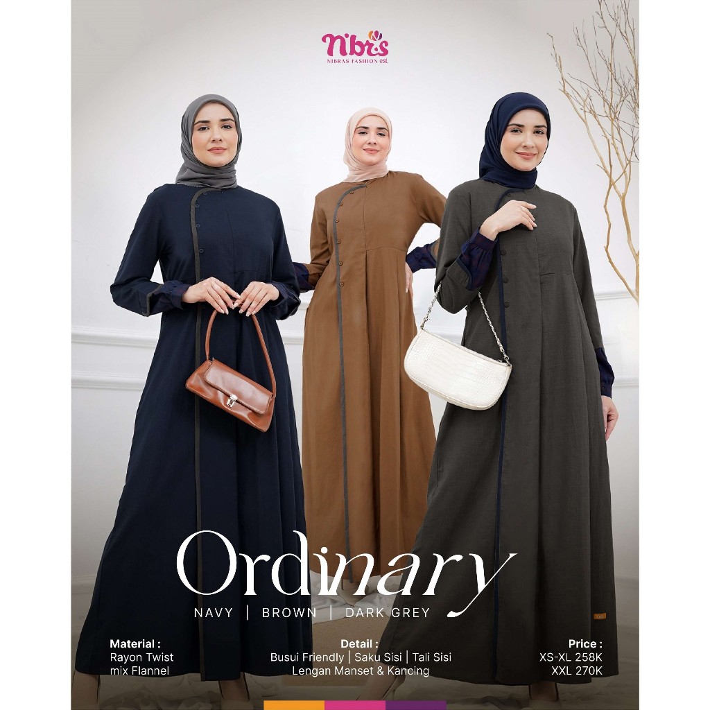 BAJU GAMIS NIBRAS TERBARU RON 011 ORI/ GAMIS DEWASA POLOS SIMPLE BY NIBRAS ORI