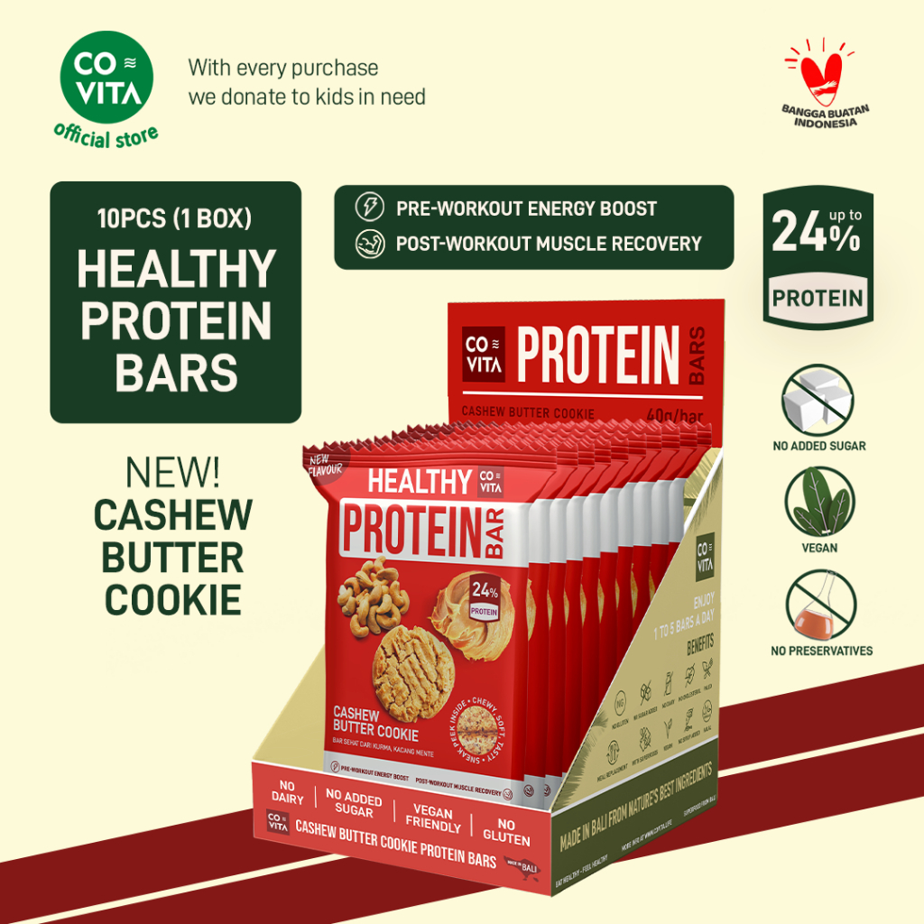 

Covita Healthy Protein Bars Box - Cashew Butter Cookie