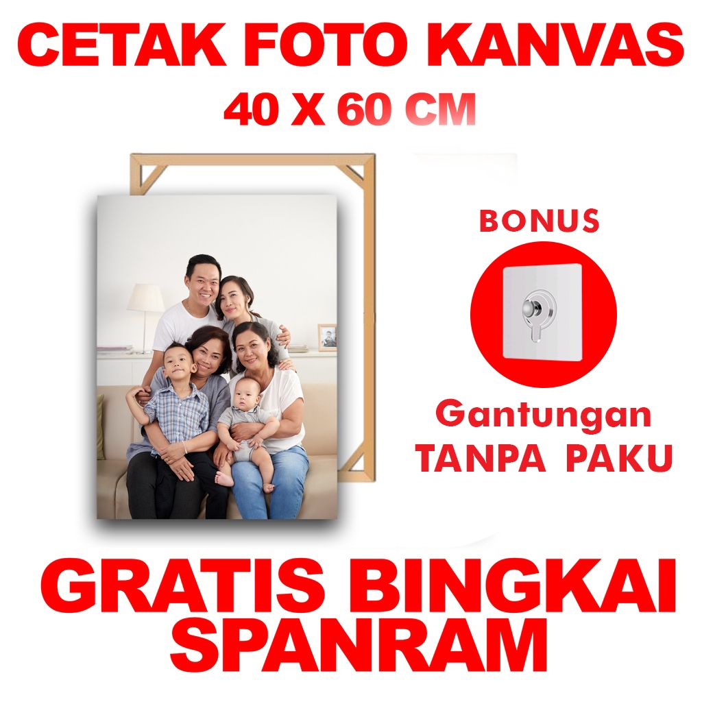 Cetak Foto Kanvas/Canvas Photo Print 40x60 Cm (Gratis Gantungan Tanpa Paku)