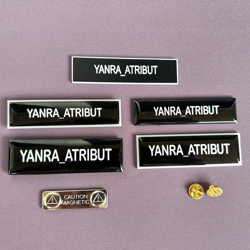 Papan Nama / Name Tag Paku Magnet Peniti Request Nama Sendiri / Bhayangkari / Bintara / Perwira / Br