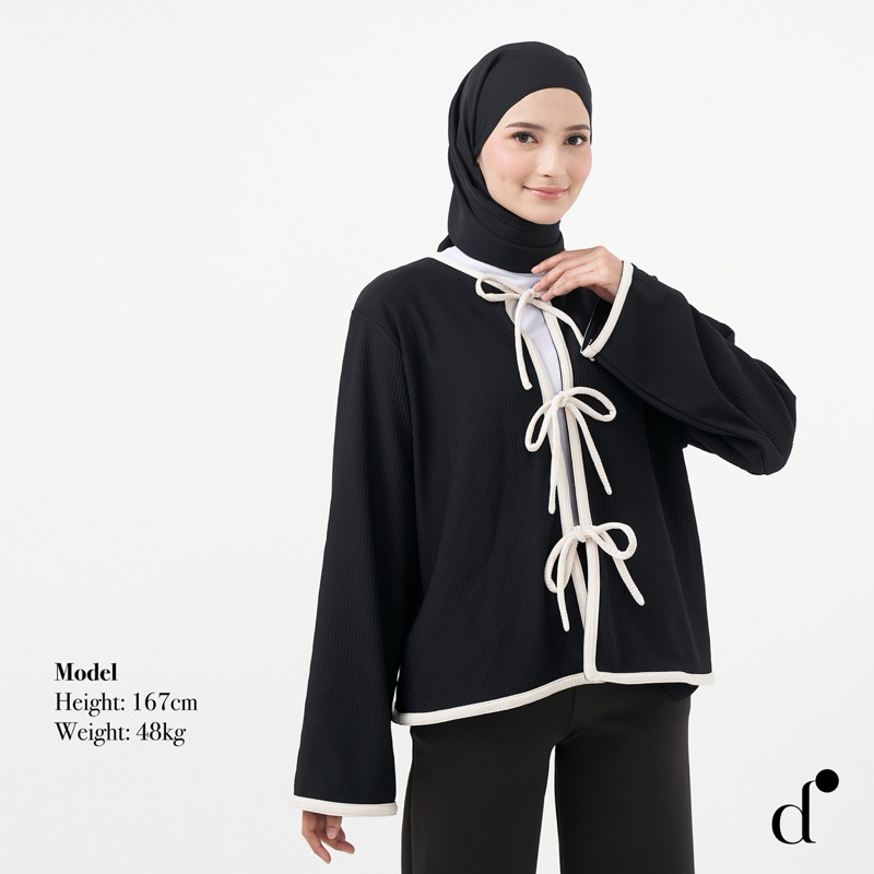 D.noktah Official - Hawla Cardigan (Outer) - Black(cream lines)