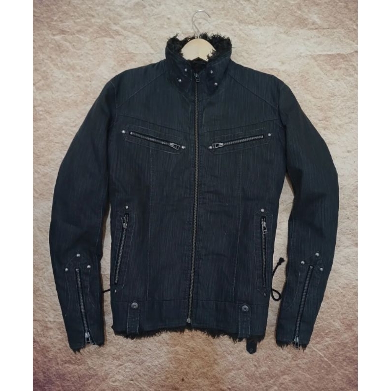 jaket rider MOSSIMO bahan denim tebal model slimfit recomend bekas/second/preloved