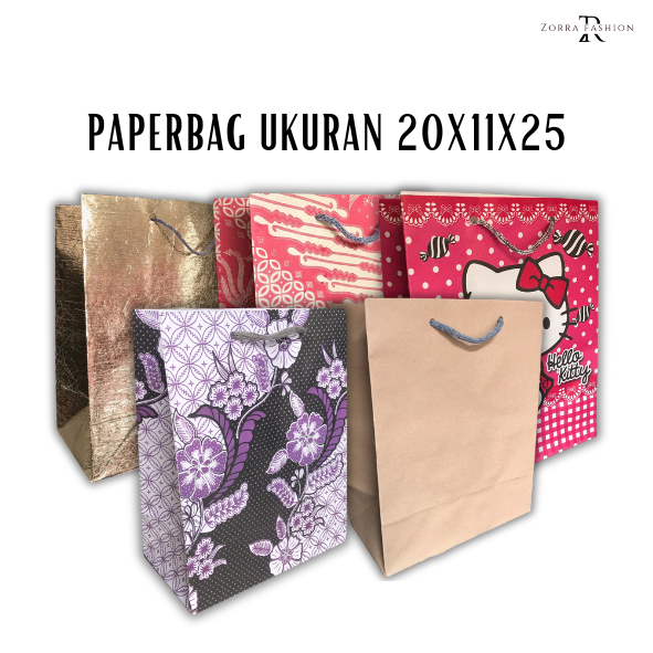 

PAPER BAG R6 UKURAN 20x11x25 / TAS KADO / TAS KERTAS / PAPERBAG MURAH
