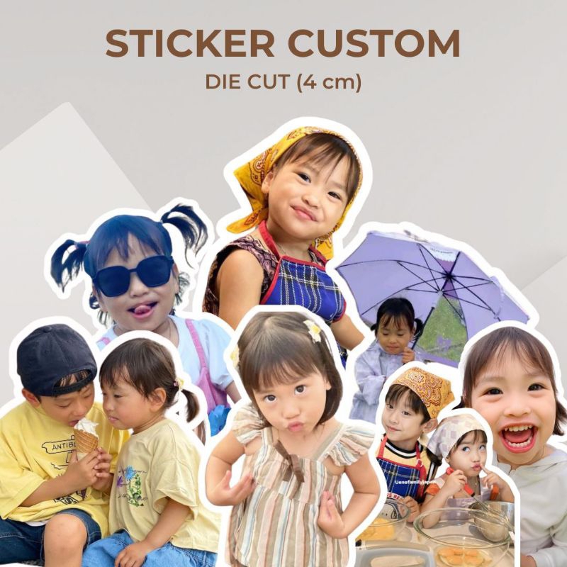 

Stiker Custom Die Cut Sticker Custom Wajah DIY Journaling Aesthetic Hiasan Kerajinan Art Size 4 cm