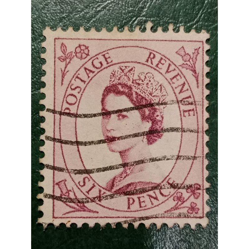 

Prangko British 6 Pence Queen Elizabeth II Tahun 1955-1957 USED