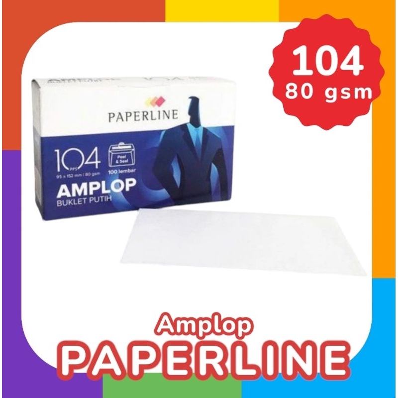 

[100pc] Amplop Paperline 104 Buklet Putih 80 gsm Peel and Seal