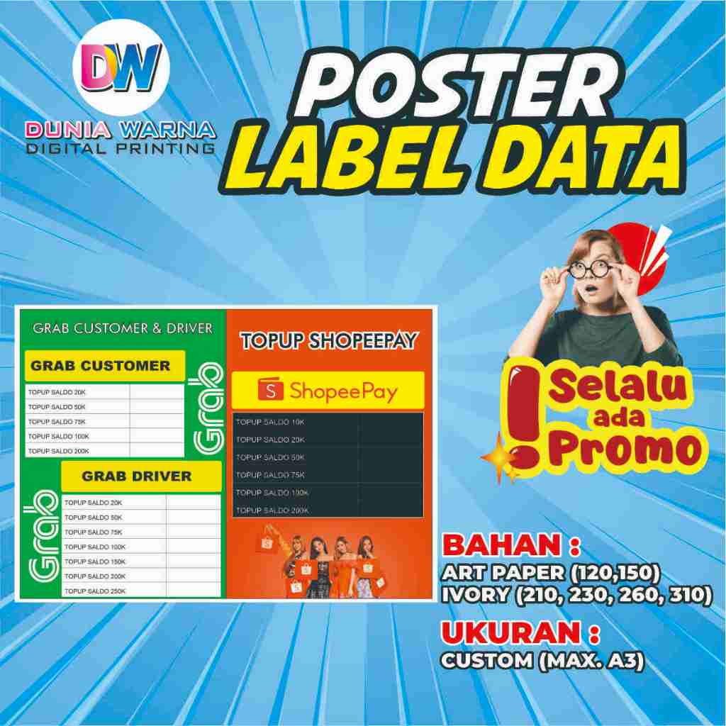 POSTER LABEL DATA GRAB/TOP UP SHOPEEPAY