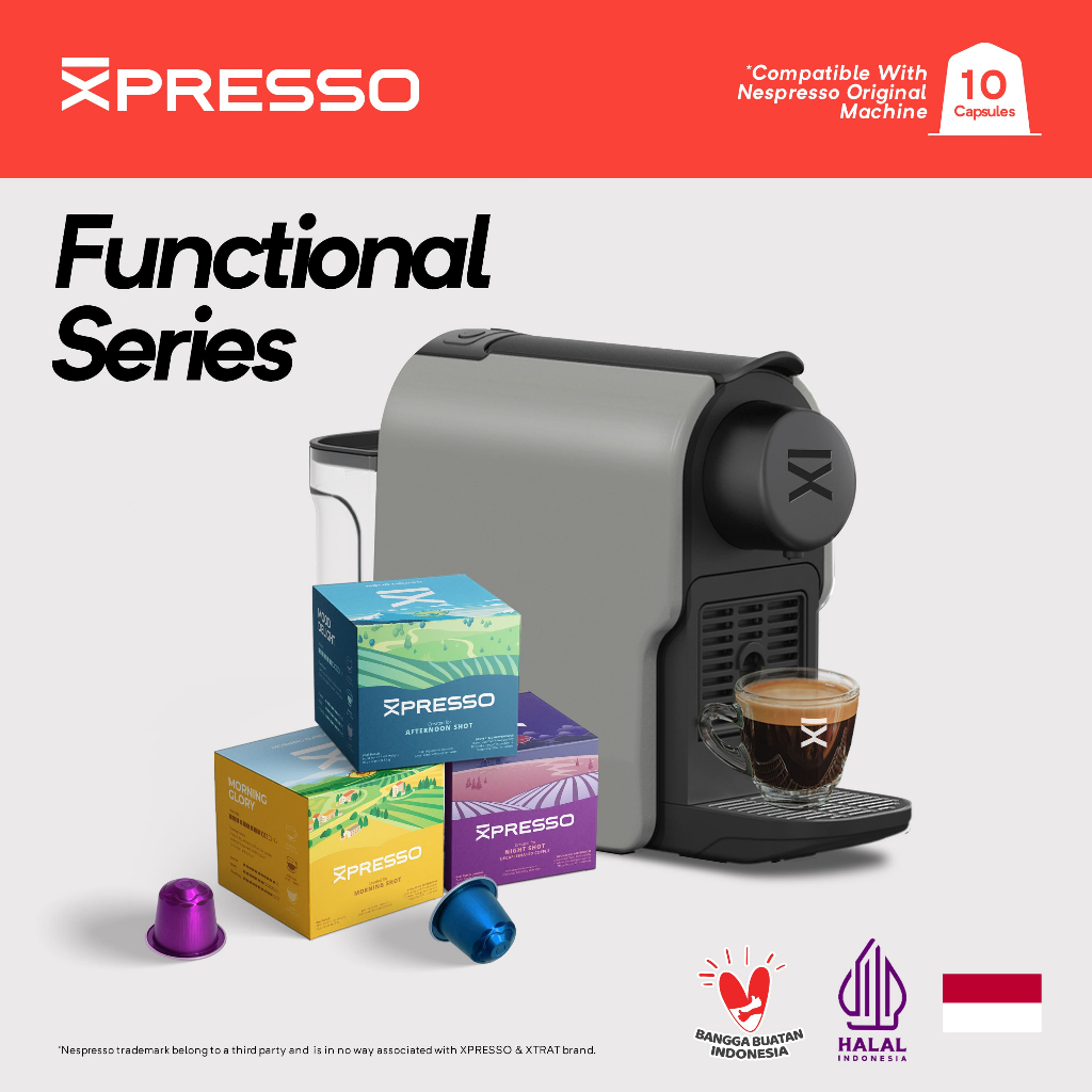 

Kopi Kapsul XPRESSO - FUNCTIONAL SERIES Coffee Capsule - Nespresso Compatible