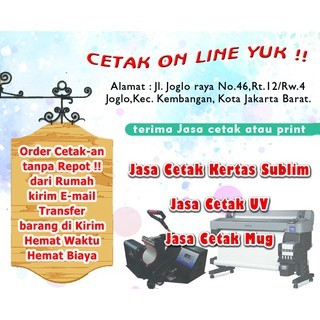 Jasa Print kertas Sublim MINIMAL 5 PCS JIKA UKURAN 20 X 8 , 20 X 6