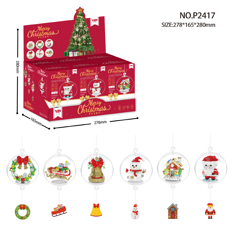 Block City-Block Brick Ornamen Natal Gantungan Pohon Natal Balok Susun Puzzle Brick Christmas Tree